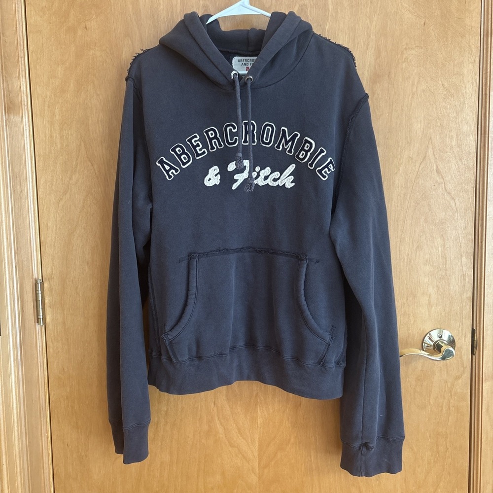 Y2K Abercrombie Fitch Thrashed Hoodie Opium Style Rare Retro size M color gray